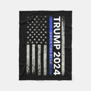 2024 Bakåt den blå tunna blå polisen i Amerika Fleecefilt