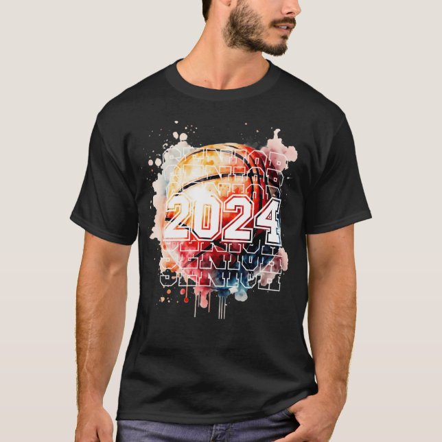 2024 Basketball Senior Shirt Senior 2024 Basketbal T Shirt (Framsida)