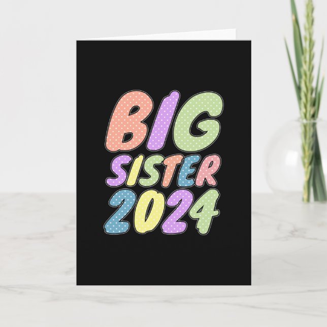 2024 Big Sister Girly Dots Kort (Framsida)