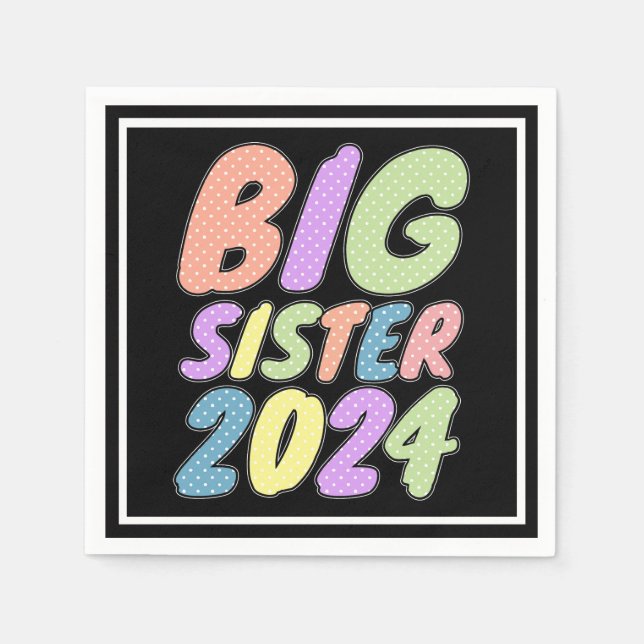 2024 Big Sister Girly Dots Pappersservett (Framsidan)