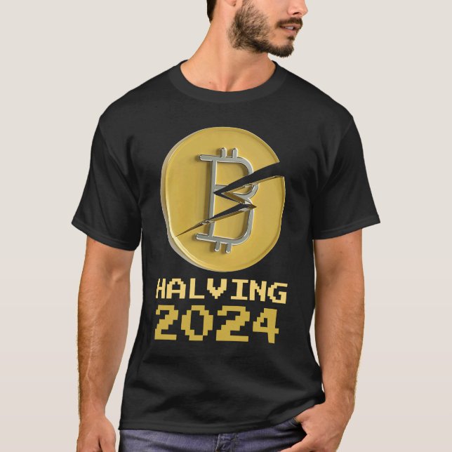 2024 Bitcoin Halving Crypto Cryptocurrency Halveni T Shirt (Framsida)