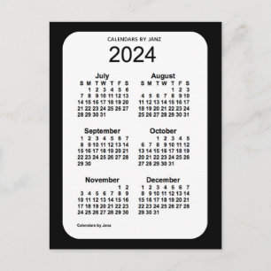 2024 Black 6 Month Mini Calendar från Janz Vykort