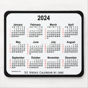 2024 Black Two Tone 52 Weeks-kalender från Janz Musmatta