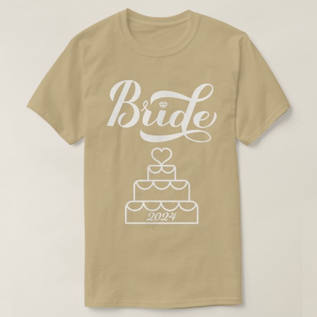 2024 Bride Bröllop Dekoration T Shirt (Design framsida)