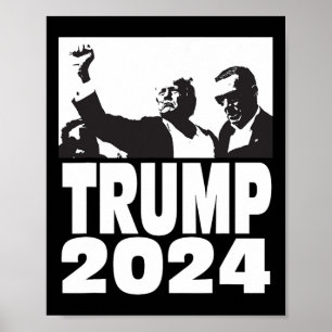 2024 Bulletsecure Teflon Don Rally Shooting Fist P Poster