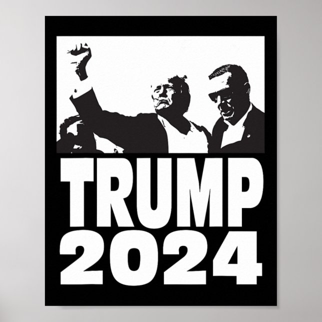 2024 Bulletsecure Teflon Don Rally Shooting Fist P Poster (Framsidan)