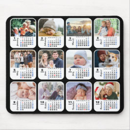 2024 Calendar 12 Family Photo Collage US Helgdagar Musmatta