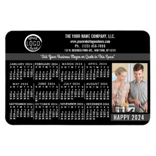 2024 Calendar Anpassningsbar Business Logotyp Namn Magnet