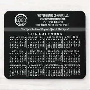 2024 Calendar Anpassningsbar Business Logotyp Namn Musmatta