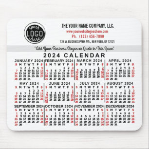 2024 Calendar Anpassningsbar Business Logotyp Namn Musmatta