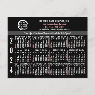 2024 Calendar Anpassningsbar Business Logotyp Namn Vykort