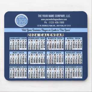 2024 Calendar Blue Easy Anpassningsbar Business Lo Musmatta