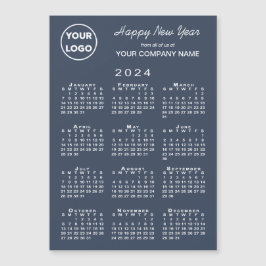 2024 Calendar Business Logotyp Navy Helgdag Magnet