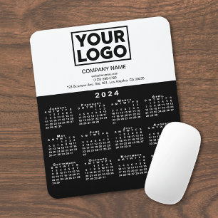 2024 Calendar Company Logotyp and Text Black White Musmatta