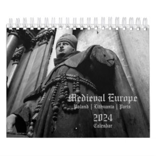 2024 Calendar Medieval Europe Religiösa SMALL 5x7 Kalender