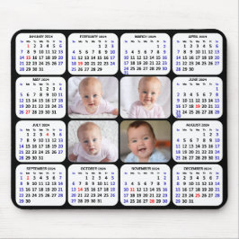 2024 Calendar Modern Black 4 Family Photo Simple Musmatta