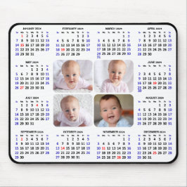 2024 Calendar Modern Black 4 Family Photo Simple Musmatta