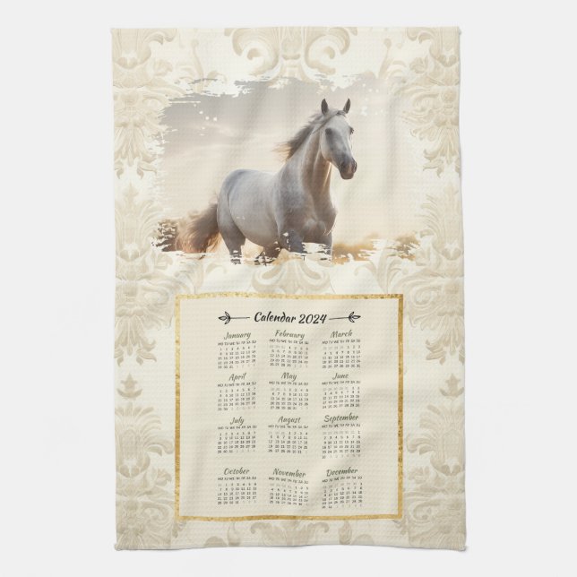 2024 Calendar Towel Horse Kökshandduk (Vertikal)