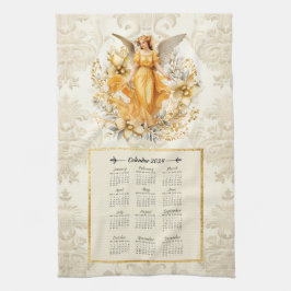 2024 Calendar Towel Söt Guardian Angel Kökshandduk