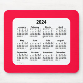 2024 Cherry Red Calendar av Janz Mouse Pad Musmatta