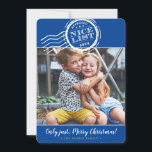 2024 CHRISTMAS PHOTO lustigt fin lista frimärke bl Julkort<br><div class="desc">by kat massard >> www.simplysweetPAPERIE.com <<< A roligt design with valid Santa's Approval frimärke - NICE LIST! Gjorde dina barn det? AVDELNING 1. Om du vill ändra storlek på eller flytta fotot slått klickar du på "anpassa det". 2 Du kan också ändra typsnitt, flytta och lägga till mer text! BEHÖVER...</div>