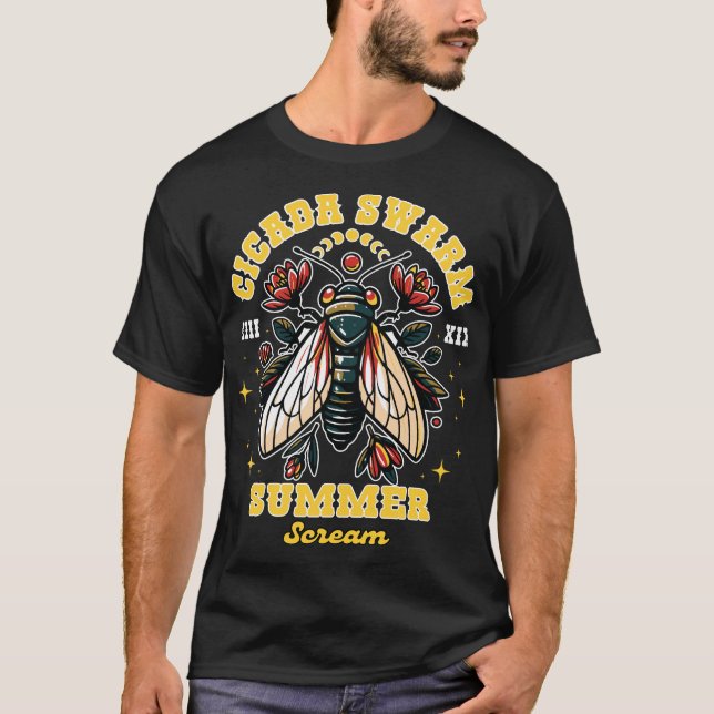 2024 Cicada Reunion Tour Svarmt T Shirt (Framsida)