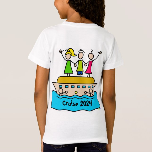 2024 Cruise Äventyr: Girls Colorful T-Shirt (Baksida)