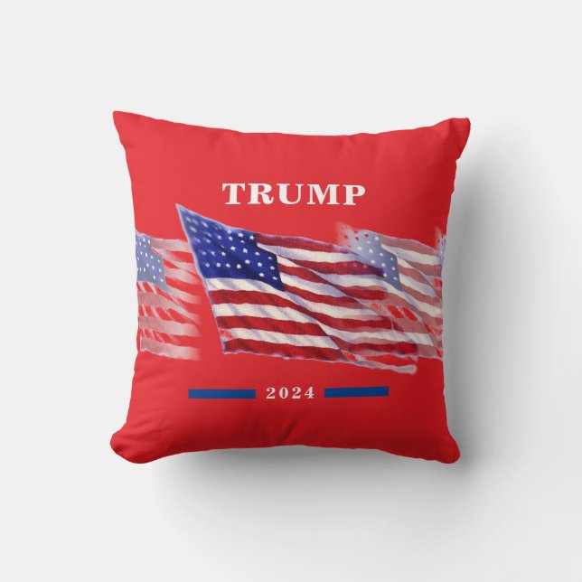 2024 Donald Trump American Flagga Kudde (Framsida)