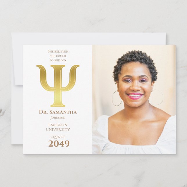 2024 Dr. Doktor Psychology Studenten Photo Psi Inbjudningar (Framsida)