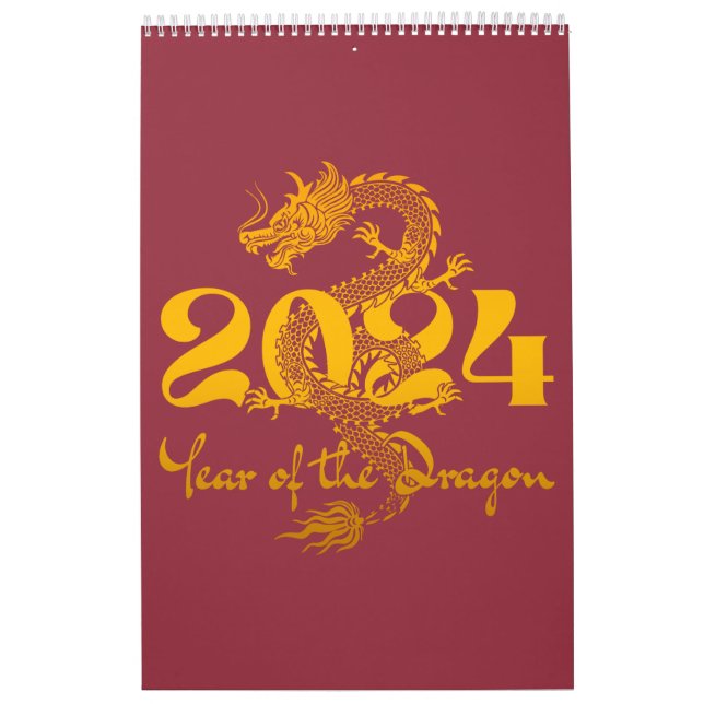2024 Drakens år Kinesiskt nyår Kalender (Omslag)