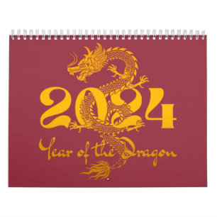 2024 Drakens år Kinesiskt nyår Kalender