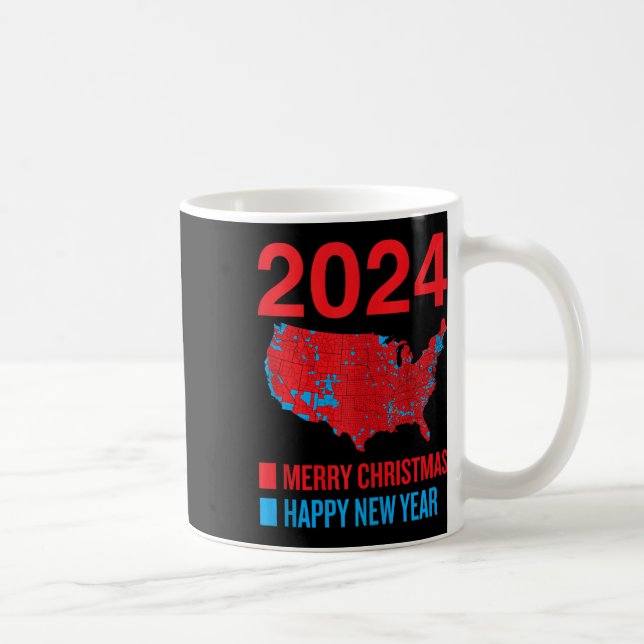2024 Exakt val Karta God jul Lycklig N Kaffemugg (Höger)