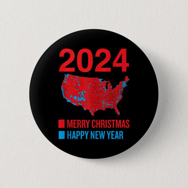 2024 Exakt val Karta God jul Lycklig N Knapp (Framsida)