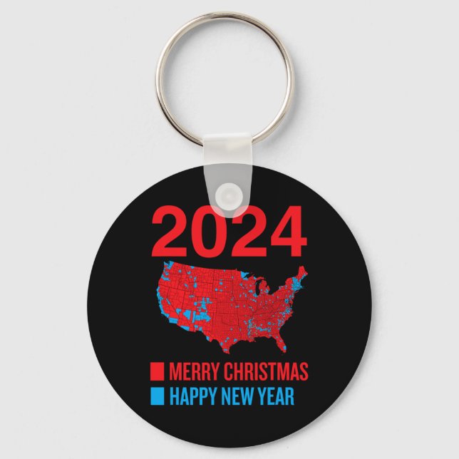 2024 Exakt val Karta God jul Lycklig N Nyckelring (Framsida)