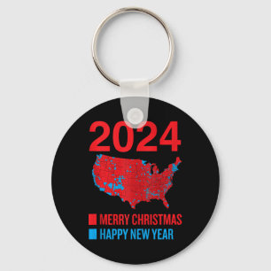 2024 Exakt val Karta God jul Lycklig N Nyckelring