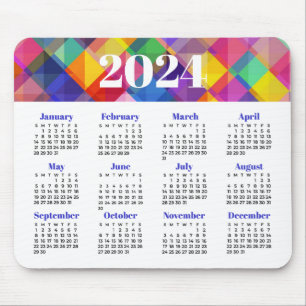 2024 - färgfull kalender musmatta