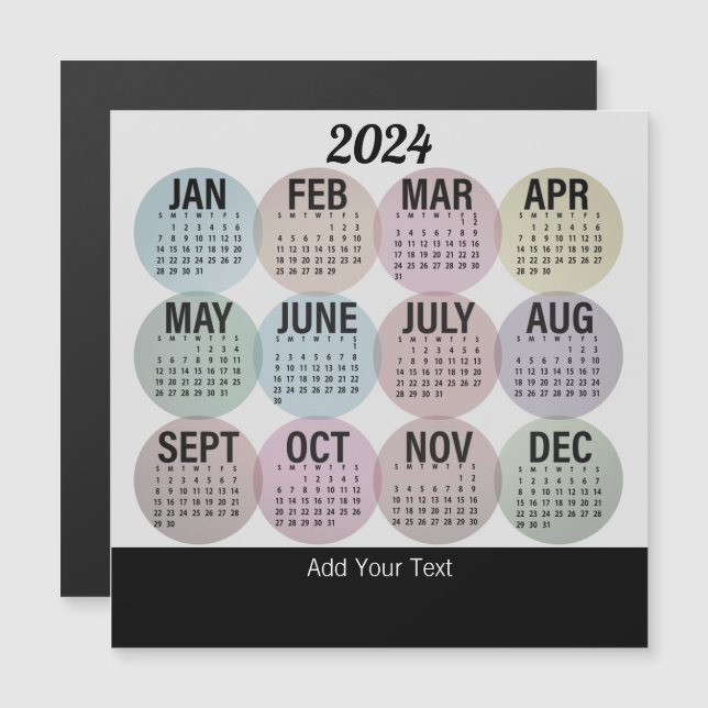 2024 - Färgfull månadskalender (Fram/baksida)