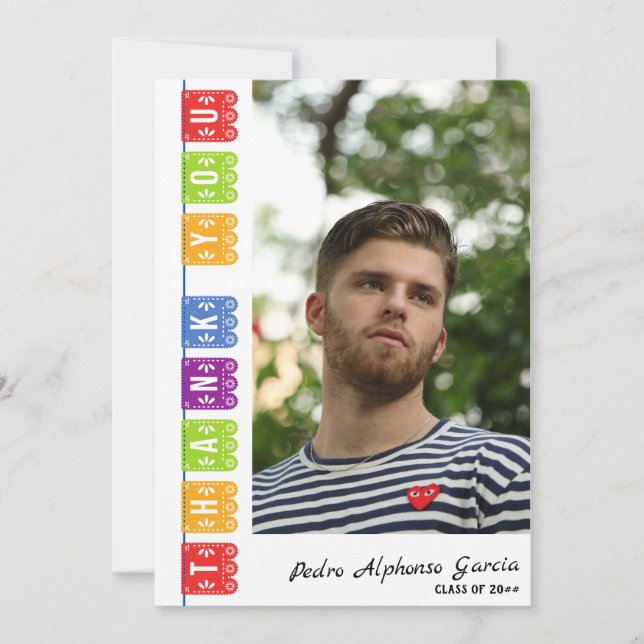 2024 Färgfull mexikansk fiesta-Studentfest Tack Kort (Framsida)