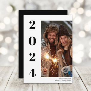 2024 fetstilt foto från Gott nytt år Julkort