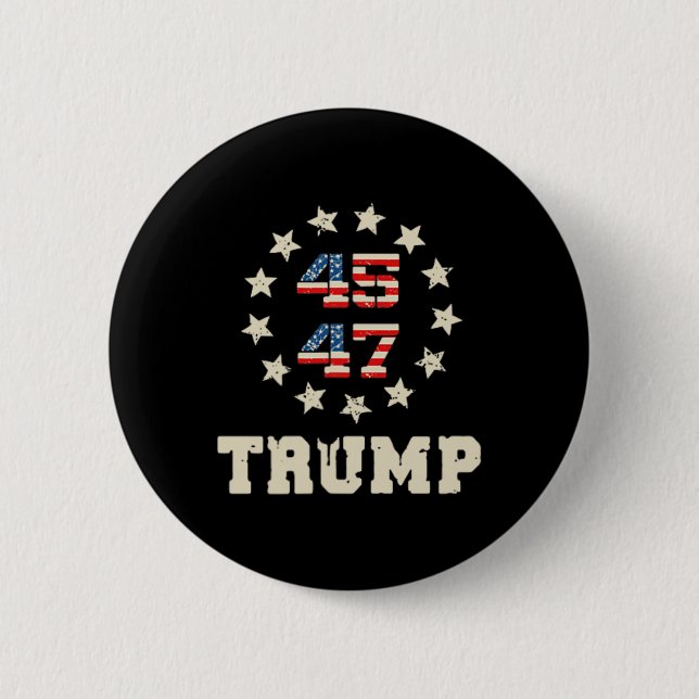 2024 Flagga (på baksidan) Ta Amerika tillbaka trum Knapp (Framsida)