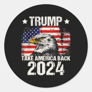 2024 Flagga: Ta Amerika tillbaka Manar Women Trump Runt Klistermärke
