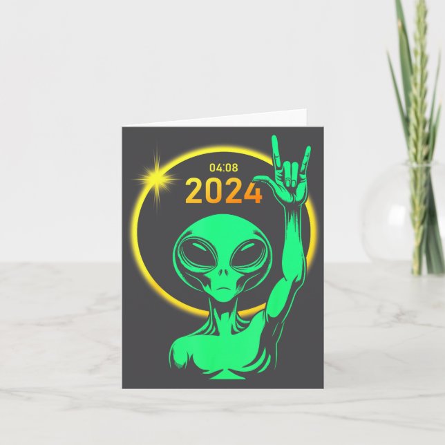 2024 Förmörkelse av solens alien rock april total  Kort (Framsida)