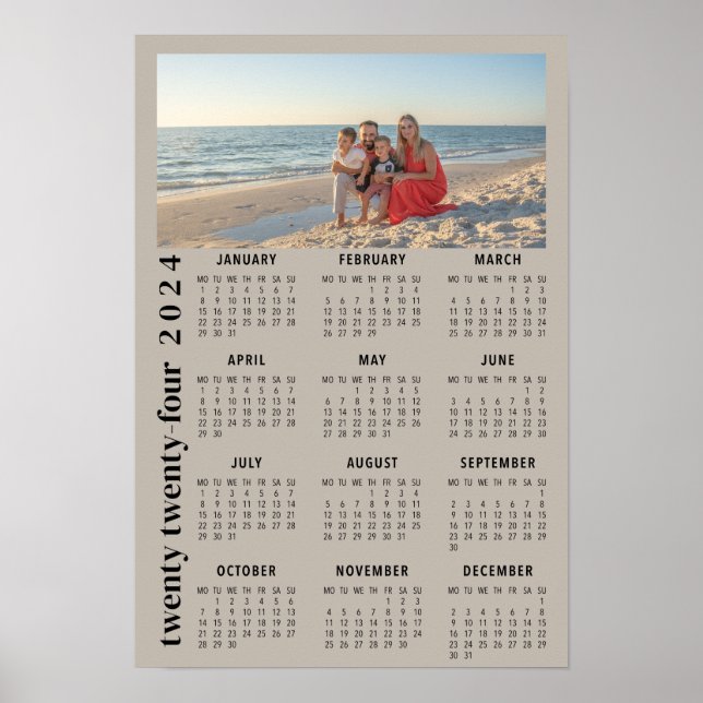2024 Fotokalender - minimalistbeige Poster (Framsidan)