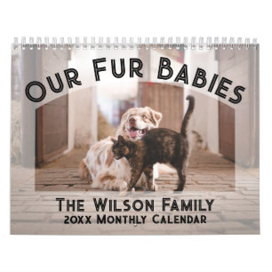 2024 Fotokalender: Päls Spädbarn, sällskapsdjur, H Kalender