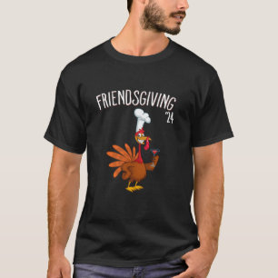 2024 FRIENDSGIVING Martini Turkey Friends Thanksgi T Shirt
