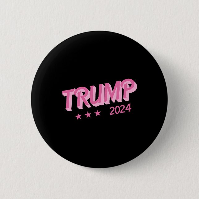 2024 - Funny Donald Trump Rosa Bubble Brev Knapp (Framsida)