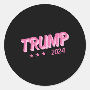 2024 - Funny Donald Trump Rosa Bubble Brev Runt Klistermärke