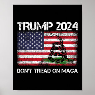 2024 Gå inte på Maga American US Flagga Snake Poster