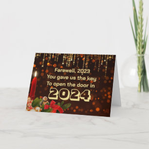 2024 Gott Nytt År FARVÄL 2023 Helgkort