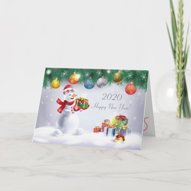 2024 Gott nytt år! Winter Helgdag Festive Kort (Framsida)